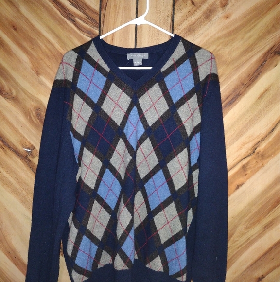 Good Pre-owned Condition Size Large100% Cashmere Argyle Pattern - Picture 1 of 8